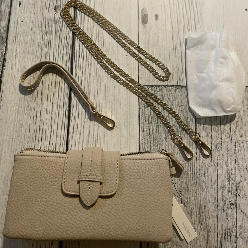 Remi & Reid Woop Crossbody/Wristlet, Zip Close, Ivory